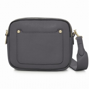 Leather Pocket Bag - Grey